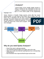What Is Syntax Analysis?: Syntax Analysis Is A Second Phase of The Compiler Design Process in