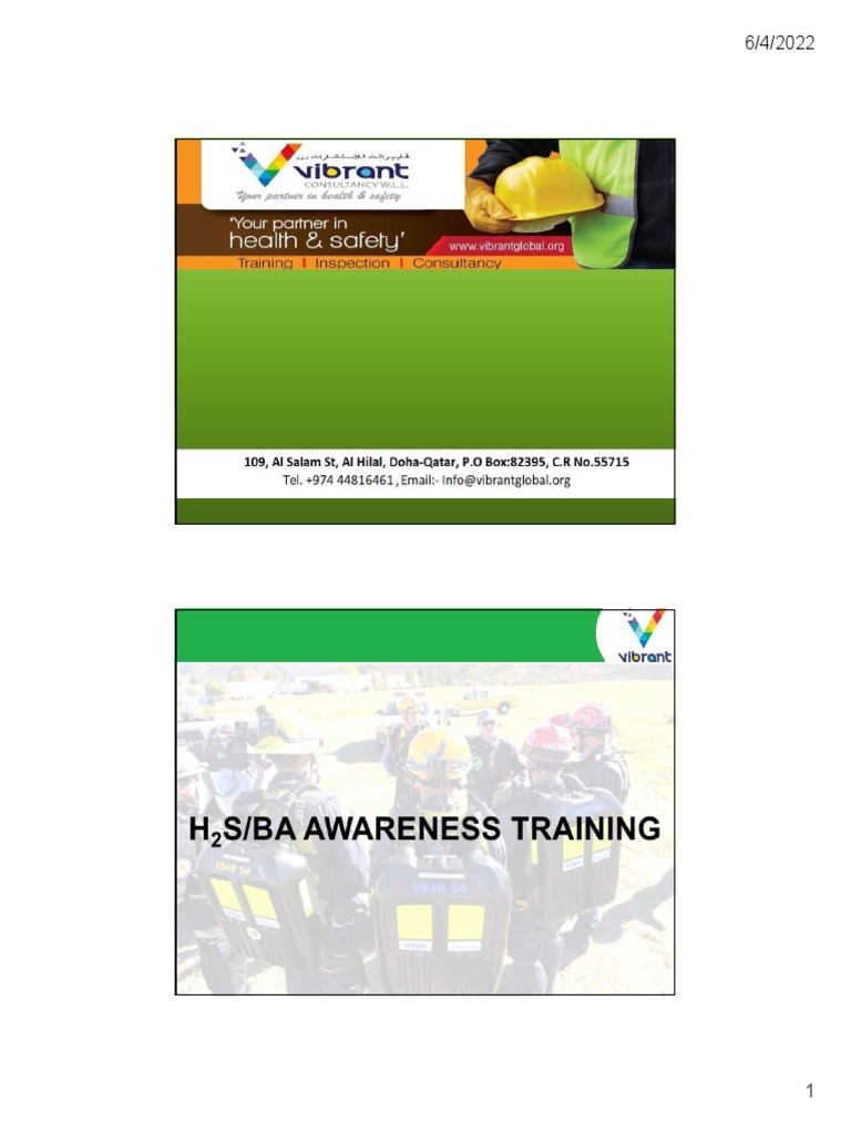 H2S Awareness | Download Free PDF | Chemistry | Occupational Safety And ...