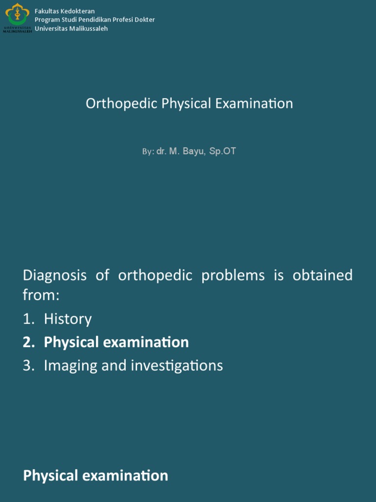 Orthopedic Physical Examination (DR - Bayu) | PDF | Anatomical Terms Of ...
