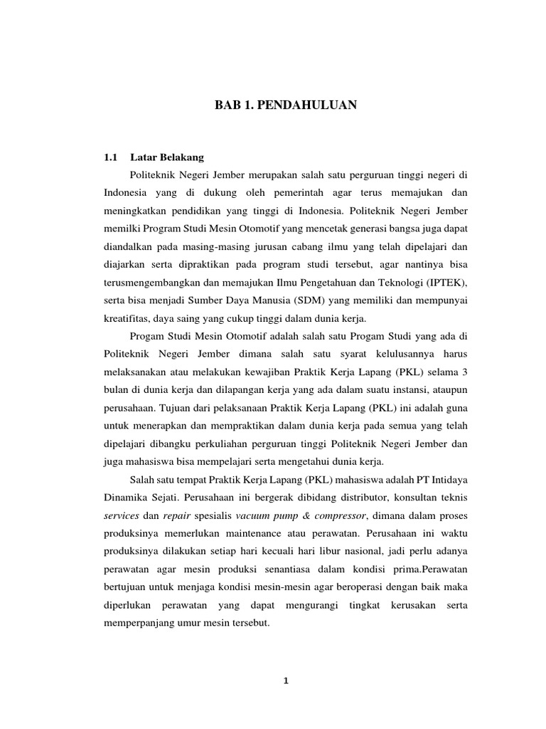 Bab 1 Pendahuluan Pdf Bisnis