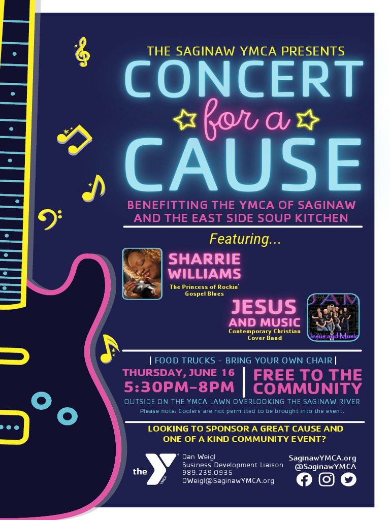 Final June 16th Concert For A Cause Poster YMCA SAGINAW PDF