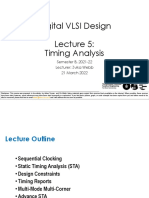 Digital VLSI Design Timing Analysis: Semester B, 2021-22 Lecturer: Zvika Webb 21 March 2022