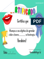 Certificado Fonema Carolfonoterapia