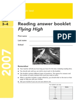 Reading Answer Booklet: Flying High
