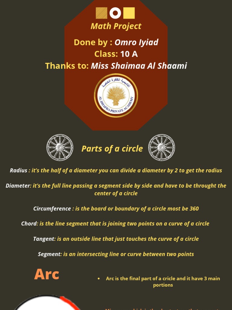 Math Project Circle Guide | PDF | Circle | Area