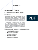 Complete Evaluation of Crude Drugs