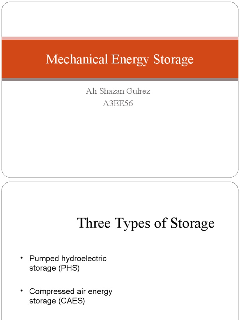 Mechanical Energy Storage PDF