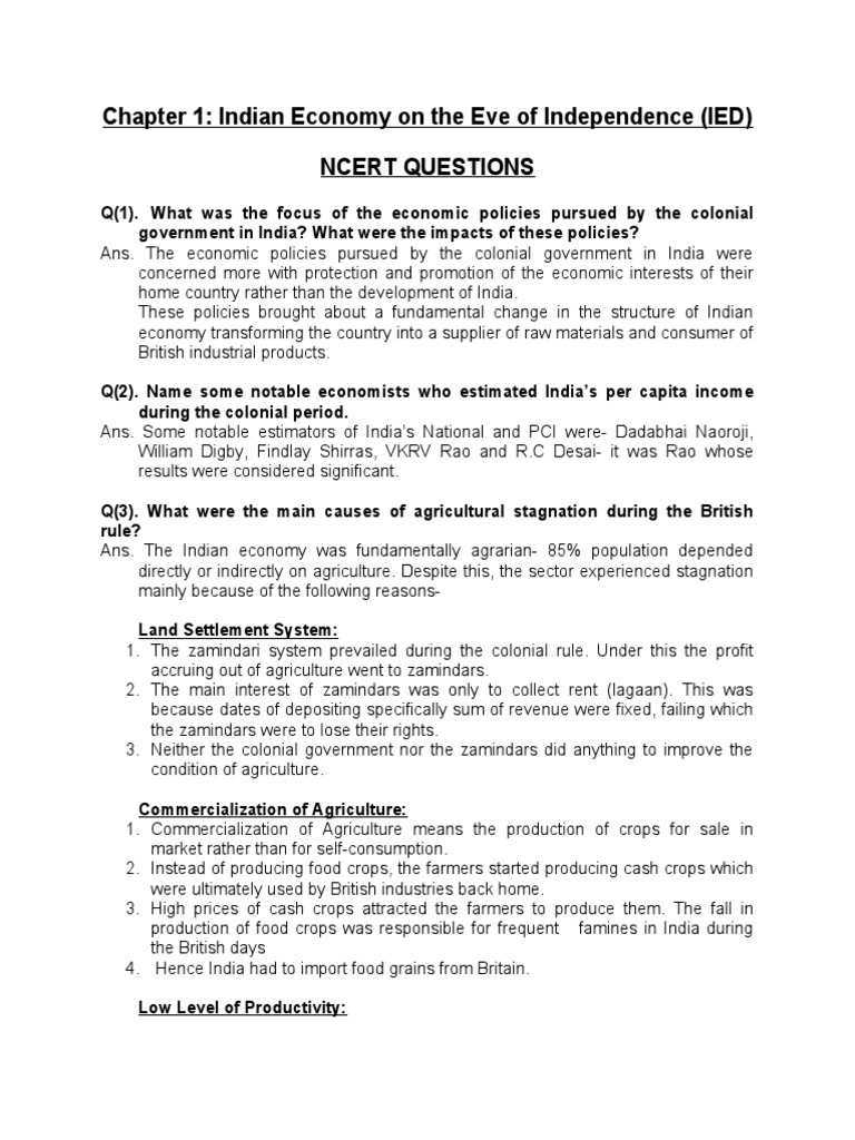 An Analysis of the Economic Impact of British Colonial Policies in