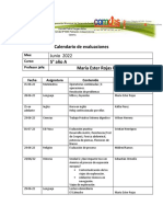 Calendario de Evaluaciones MES Junio