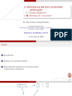 Matrices Y Sistemas de Ecuaciones Lineales 1 Unidad Did Actica Aula 02: Sistemas de Ecuaciones