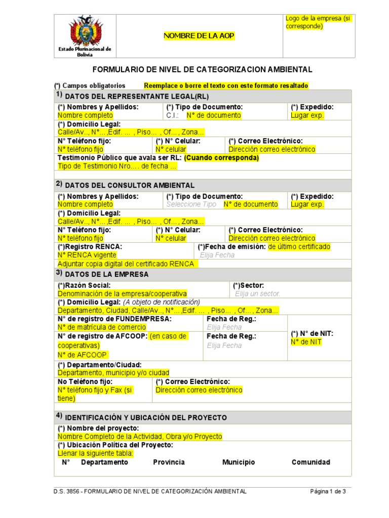 Formulario de cat pdf
