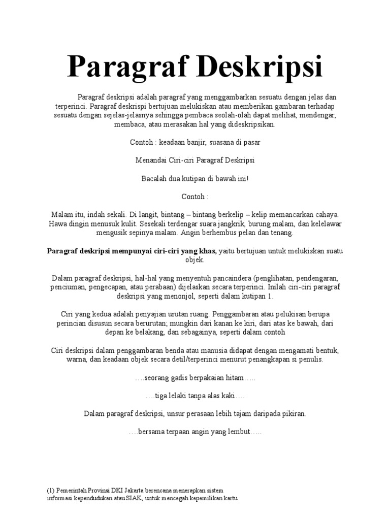 Paragraf Deskripsi