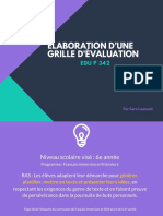 Elaboration D'Une Grille D'Évaluation: EDU P 342