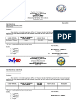 The Principal: Republic of The Philippines Region VIII Pinabacdao I District Pinabacdao, Samar