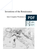 Inventions of The Renaissance: Intro Complete Worksheet Up Front