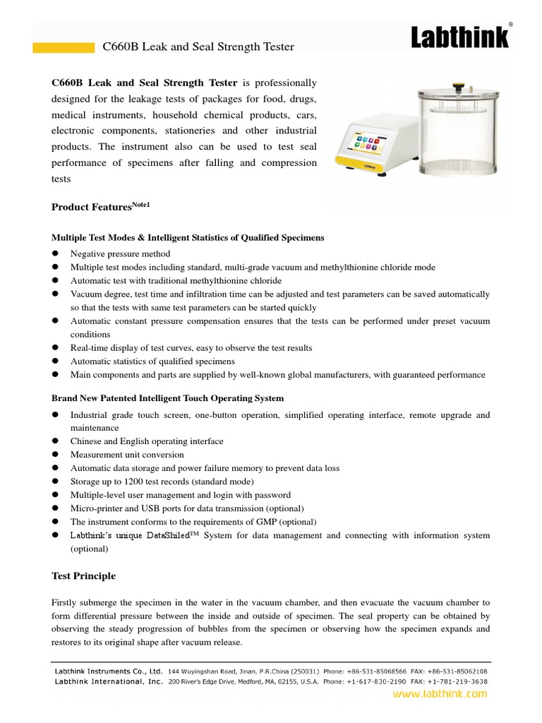 C660B Leak & Seal Tester Overview | PDF | Vacuum | Pipe (Fluid Conveyance)