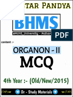 Organon-2 MCQ - 4th BHMS (Old, New, 2015)