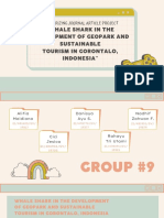 Summarizing Journal Whale Shark in The Development of Geopark and Sustainable Tourism in Gorontalo, Indonesia