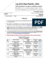 Maharashtra University of Health Sciences, Nashik: Circular