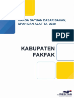 Harga Satuan Upah Dan Bahan Kabupaten Fakfak Tahun 2020