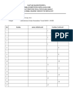 Daftar Hadir Peserta LKS SMK NTB