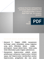 Laporan Praktek Kepemimpinan Dan Manajemen Keperawatan