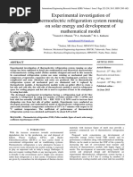 Experimental Investigation of Thermoelectric Refrigeration System Running On Solar Energy and Development of Mathematical Model