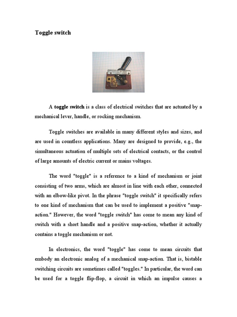 Toggle Switch | PDF