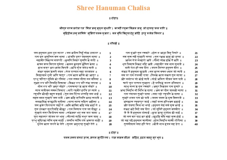 Shree Hanuman Chalisa | PDF