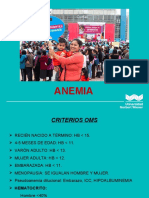 Criterios OMS para el diagnóstico de anemia