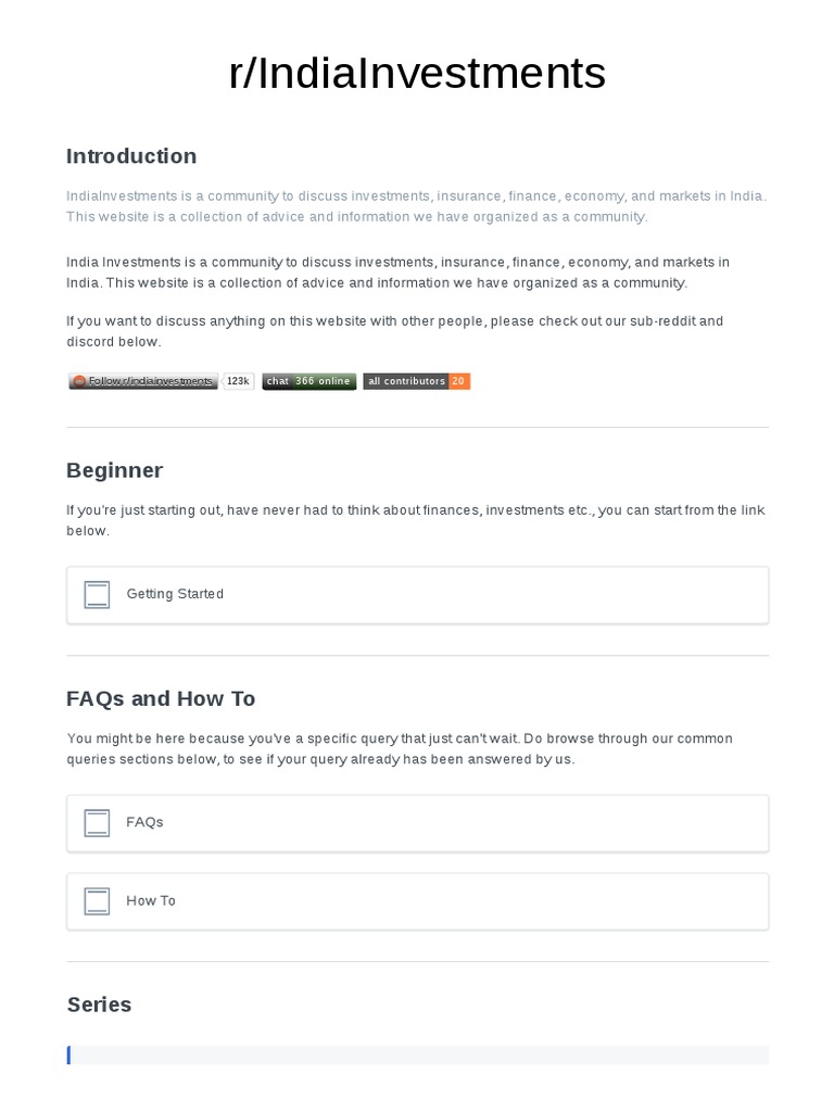 IndiaInvestments Wiki | PDF | Debit Card | Market Liquidity