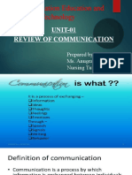 Communication Education and Technology: UNIT-01 Review of Communication