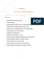 The First Law of Thermodynamics:: Objectives