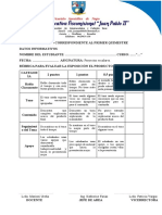 Evaluación exposición proyecto escolar 1er quimestre