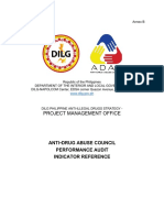 Project Management Office: Anti Drug Abuse Council Performance Audit Indicator Reference