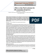 Design of A Micro-Strip Patch Antenna For 2.4 GHZ Resonance Frequency