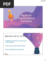 Algebraic Substitution PPT - Handout