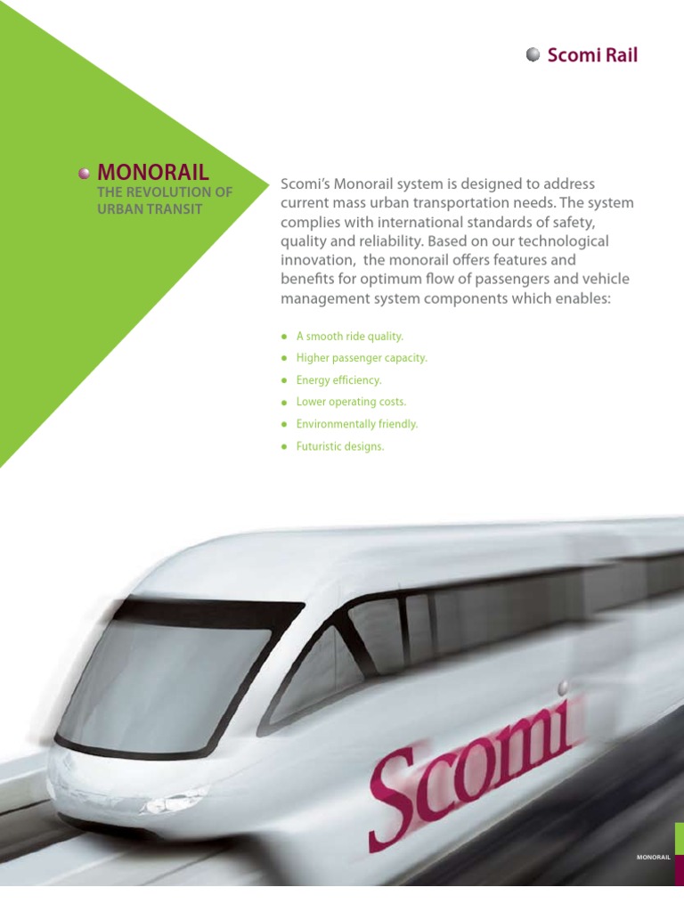 Scomi Rail Monorail Revolution Urban Transit | PDF | Train | Suspension ...