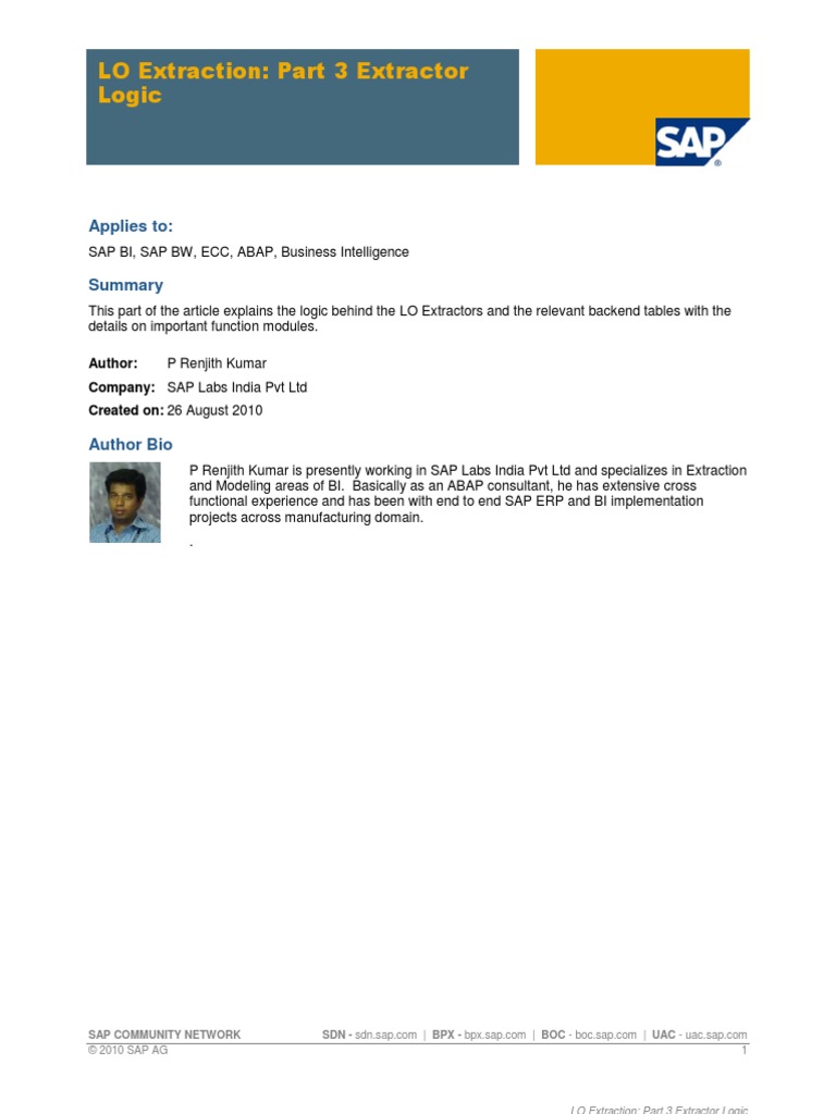 LO Extraction Part 3 Extractor Logic | PDF | Ibm System I | Computer ...