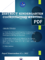 Kindergarten Coordinators Meeting: District