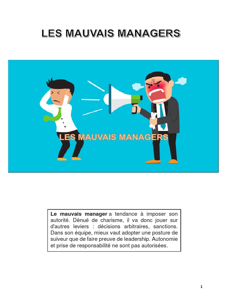 Reconnaître un Mauvais Manager PDF Gestion des ressources humaines — free download