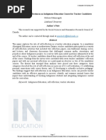 Lakehead University: The Role of Self-Reflection in An Indigenous Education Course For Teacher Candidates