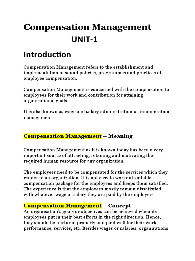 Understanding Compensation Management | PDF | Employment | Wage
