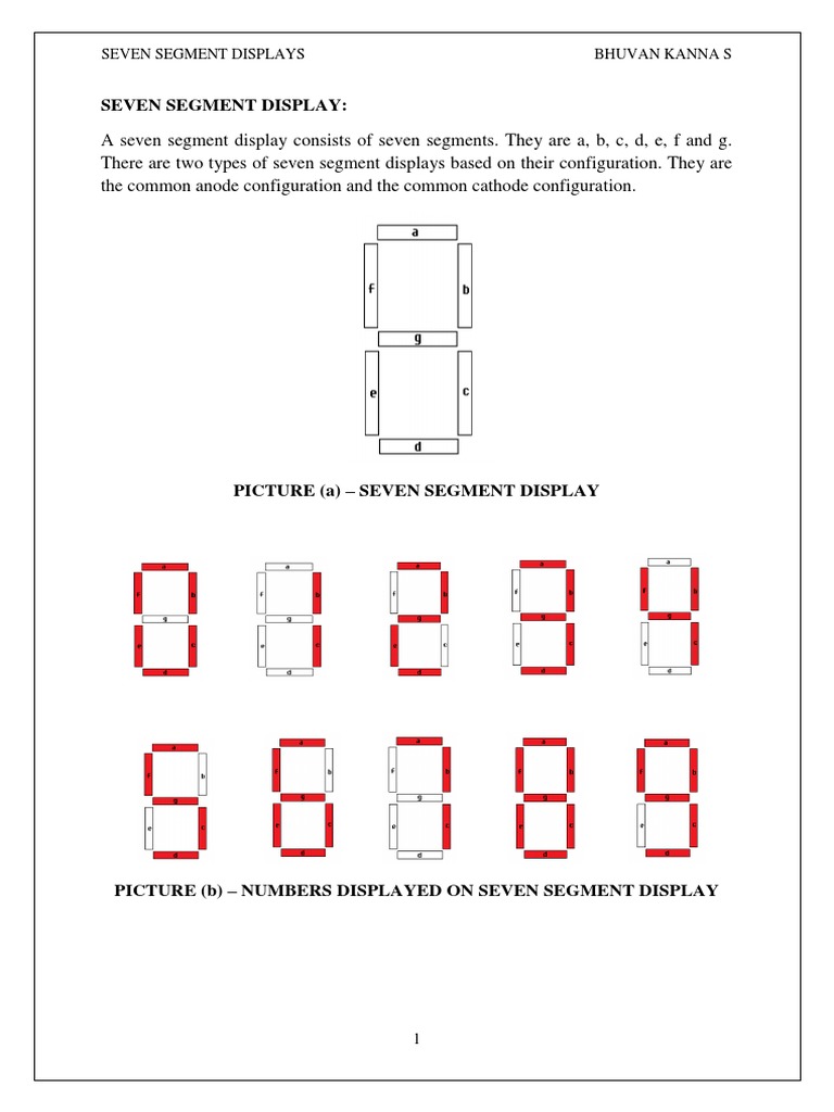 Seven Segment Display Description | PDF | Theory Of Computation | Encodings