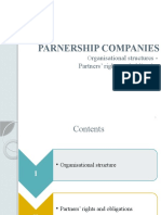 Parnership Companies: Rganisational Structures - Partners' Rights and Obligation