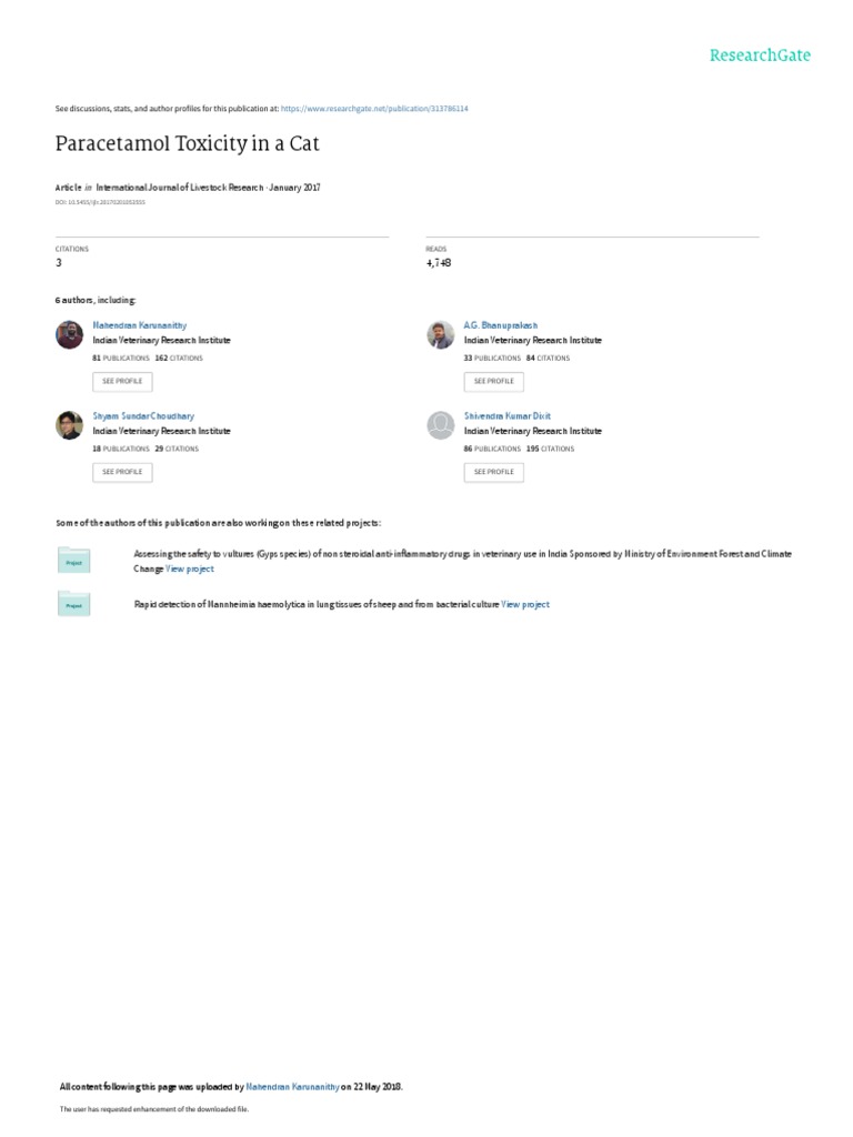 PARACETAMOL TOXICITY CATS ANTIDOTE visual data 6