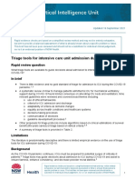 Evidence Check: Triage Tools For Intensive Care Unit Admission During COVID-19