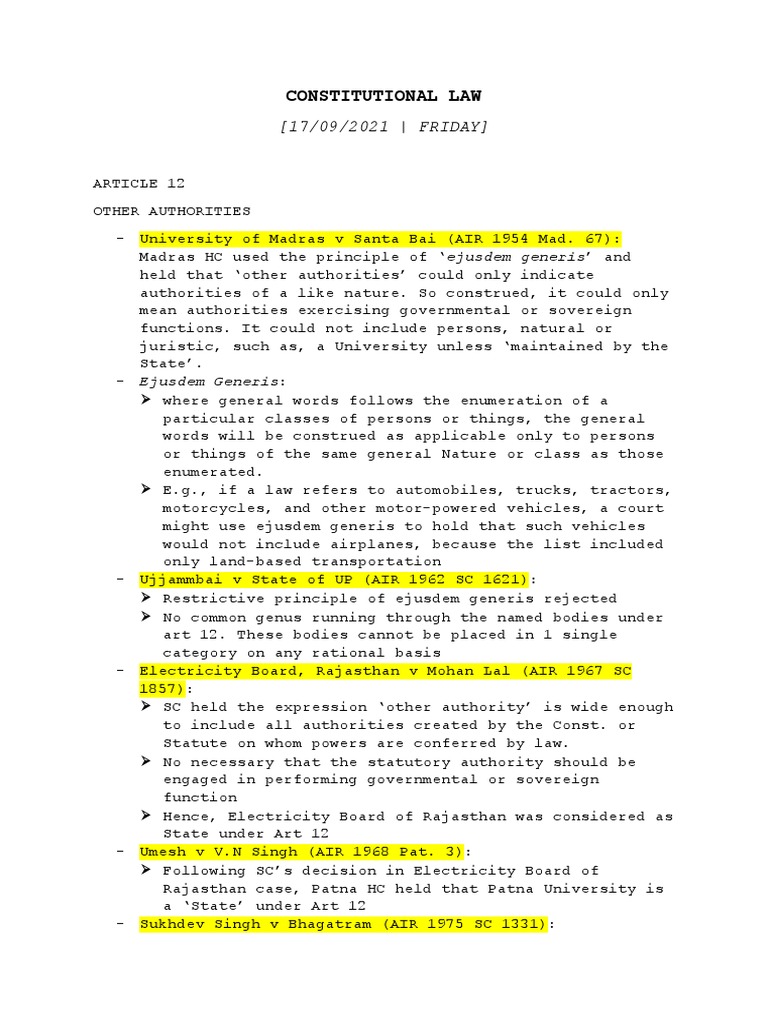 Understanding Article 12: Other Authorities | PDF | Statutory ...