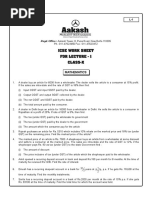 ICSE Work Sheet of Mathematics (L1)