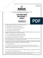 ICSE Work Sheet of Mathematics (L1)